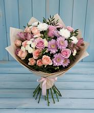 Букет цветов из:  Хризантемы, Розы и Альстромерии #REPLACE_PRED# Называевске