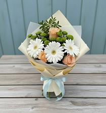 Букет цветов из:  Герберы, Розы и Хризантемы в Называевске